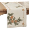 Saro Lifestyle SARO 3200.N1670B 16 x 70 in. Oblong Natural Embroidered Pinecone Table Runner 3200.N1670B